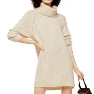 Topshop Turtleneck Sweater Dress Oatmeal NWT
